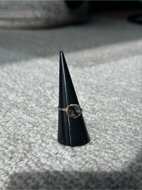 Judith Bright wrapped ring with tourmalinated quartz
